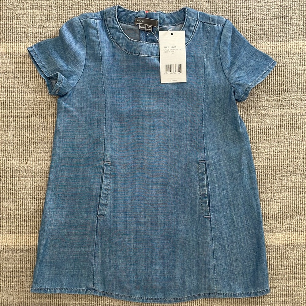 Vince baby girl jean dress. NWT